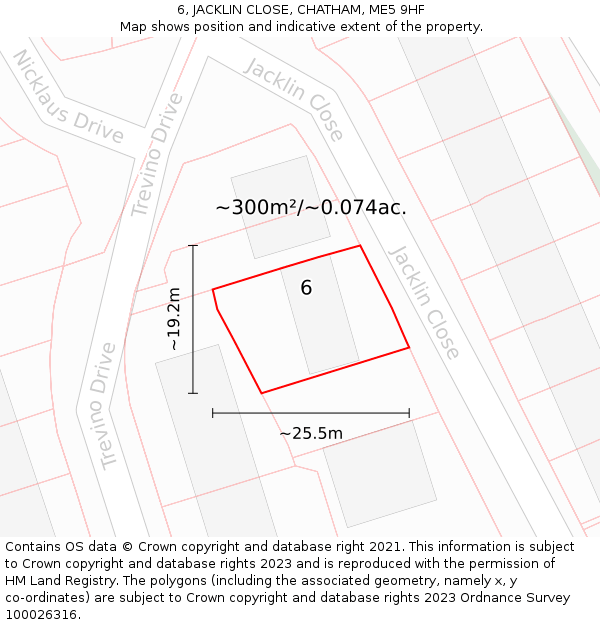 6, JACKLIN CLOSE, CHATHAM, ME5 9HF: Plot and title map
