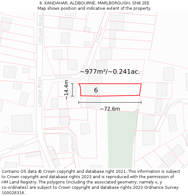 6, KANDAHAR, ALDBOURNE, MARLBOROUGH, SN8 2EE: Plot and title map