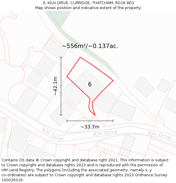 6, KILN DRIVE, CURRIDGE, THATCHAM, RG18 9EG: Plot and title map