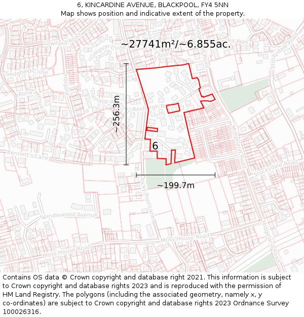 6, KINCARDINE AVENUE, BLACKPOOL, FY4 5NN: Plot and title map