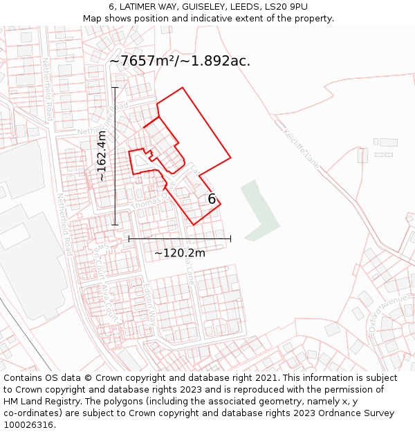 6, LATIMER WAY, GUISELEY, LEEDS, LS20 9PU: Plot and title map