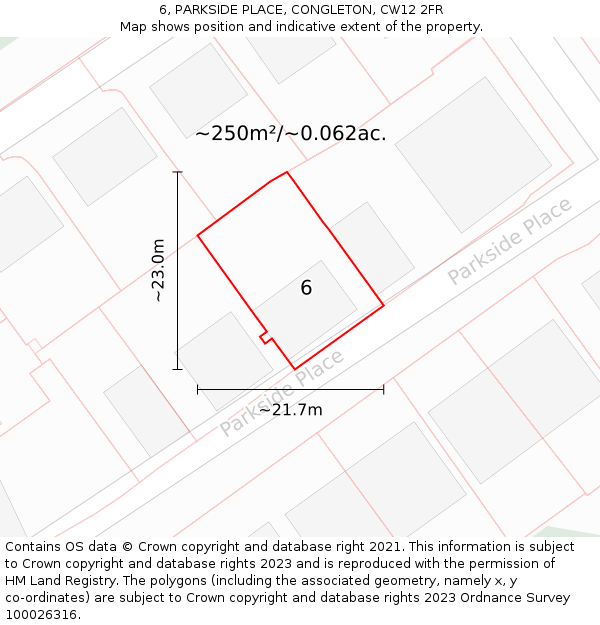 6, PARKSIDE PLACE, CONGLETON, CW12 2FR: Plot and title map