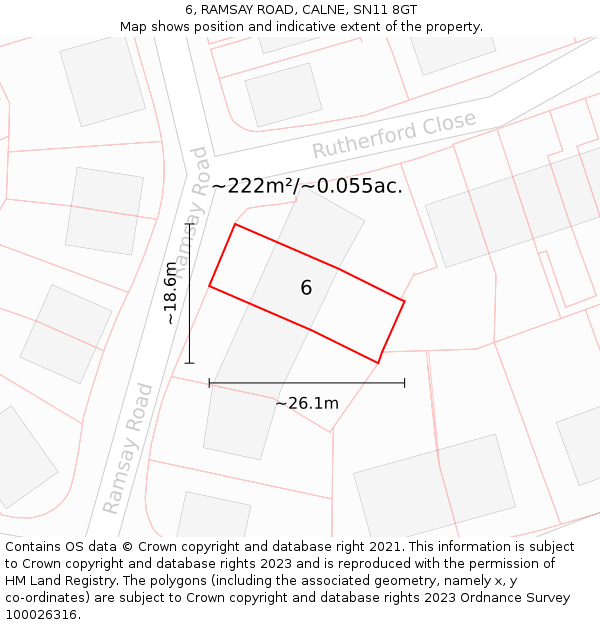 6, RAMSAY ROAD, CALNE, SN11 8GT: Plot and title map