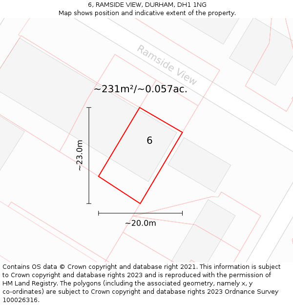 6, RAMSIDE VIEW, DURHAM, DH1 1NG: Plot and title map