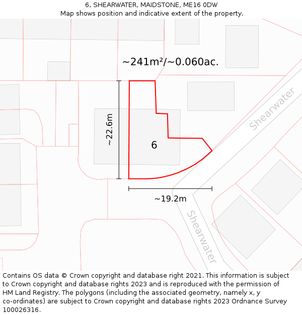 6, SHEARWATER, MAIDSTONE, ME16 0DW: Plot and title map