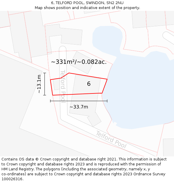 6, TELFORD POOL, SWINDON, SN2 2NU: Plot and title map