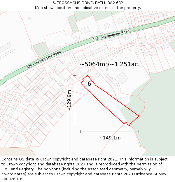 6, TROSSACHS DRIVE, BATH, BA2 6RP: Plot and title map