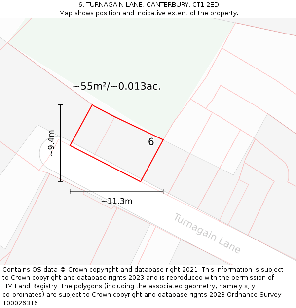 6, TURNAGAIN LANE, CANTERBURY, CT1 2ED: Plot and title map