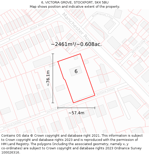 6, VICTORIA GROVE, STOCKPORT, SK4 5BU: Plot and title map