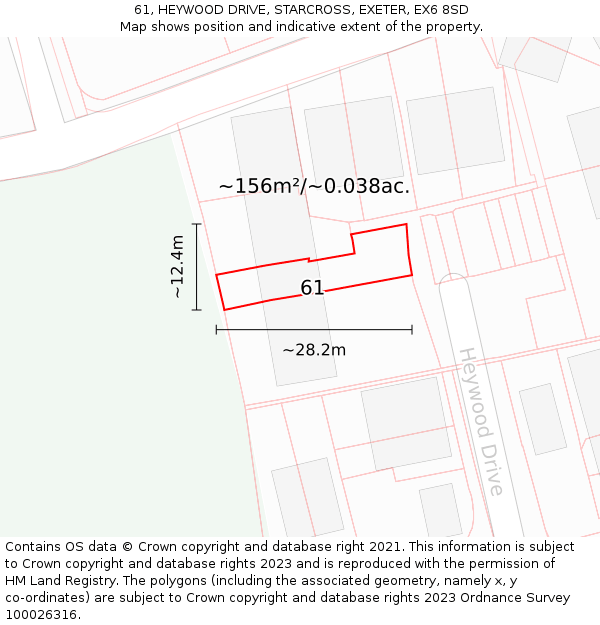 61, HEYWOOD DRIVE, STARCROSS, EXETER, EX6 8SD: Plot and title map