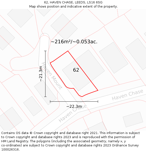 62, HAVEN CHASE, LEEDS, LS16 6SG: Plot and title map