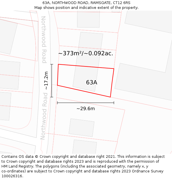 63A, NORTHWOOD ROAD, RAMSGATE, CT12 6RS: Plot and title map