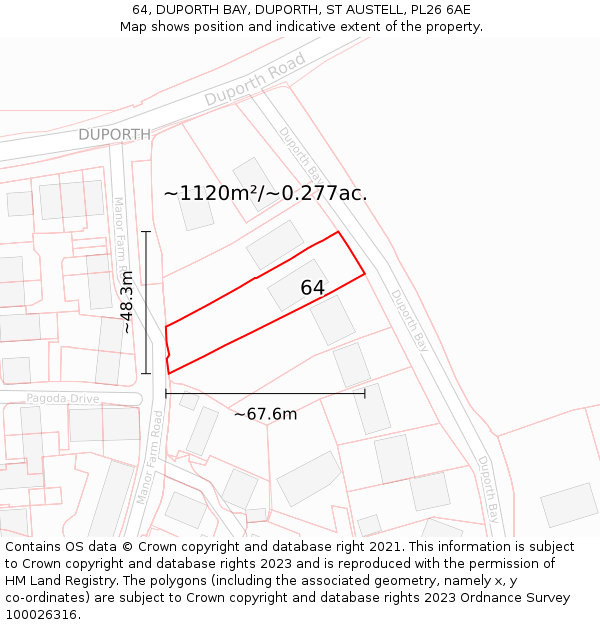 64, DUPORTH BAY, DUPORTH, ST AUSTELL, PL26 6AE: Plot and title map