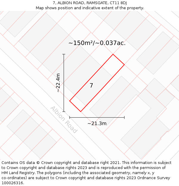 7, ALBION ROAD, RAMSGATE, CT11 8DJ: Plot and title map