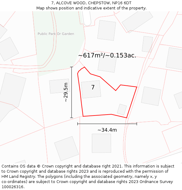 7, ALCOVE WOOD, CHEPSTOW, NP16 6DT: Plot and title map