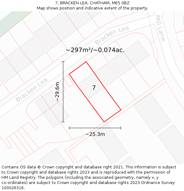 7, BRACKEN LEA, CHATHAM, ME5 0BZ: Plot and title map