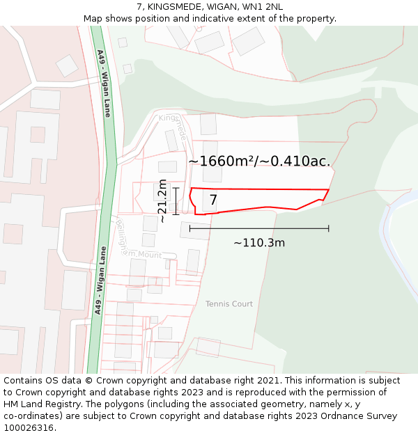 7, KINGSMEDE, WIGAN, WN1 2NL: Plot and title map