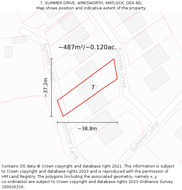 7, SUMMER DRIVE, WIRKSWORTH, MATLOCK, DE4 4EL: Plot and title map