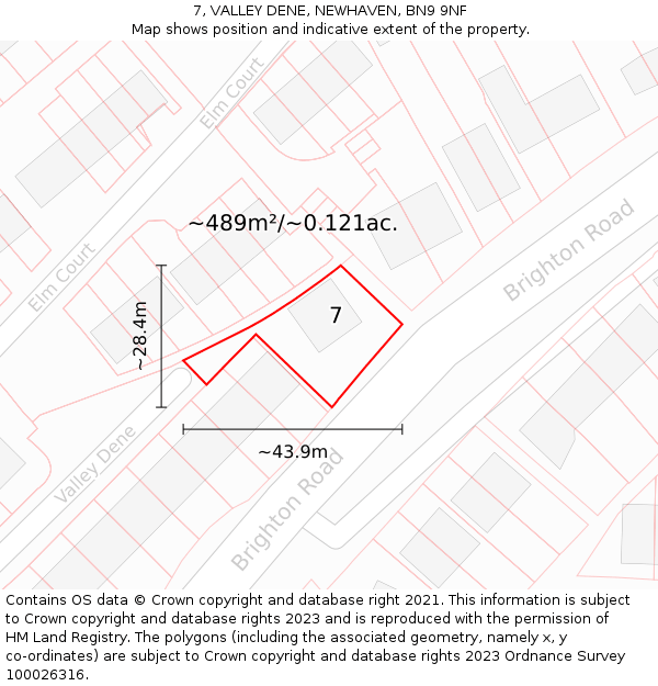 7, VALLEY DENE, NEWHAVEN, BN9 9NF: Plot and title map