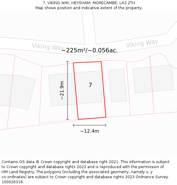 7, VIKING WAY, HEYSHAM, MORECAMBE, LA3 2TH: Plot and title map