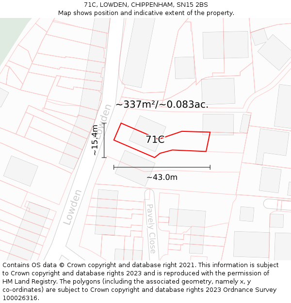 71C, LOWDEN, CHIPPENHAM, SN15 2BS: Plot and title map