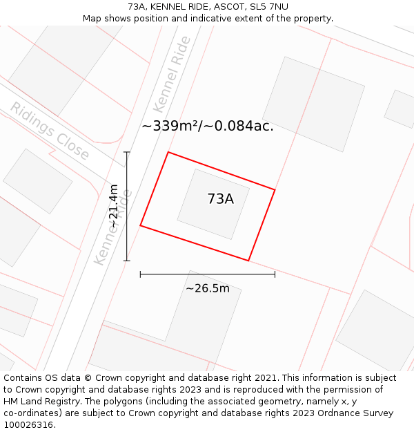 73A, KENNEL RIDE, ASCOT, SL5 7NU: Plot and title map