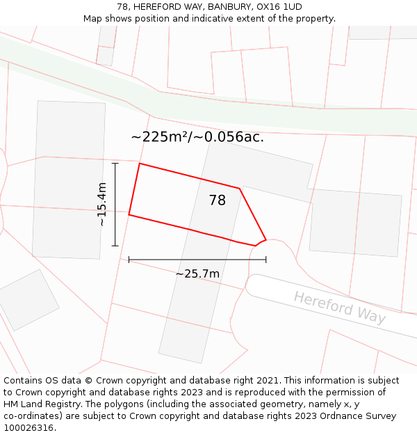 78, HEREFORD WAY, BANBURY, OX16 1UD: Plot and title map