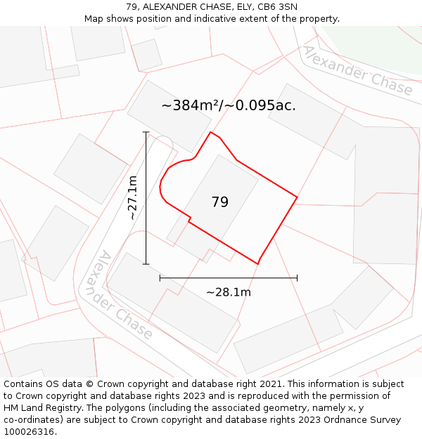 79, ALEXANDER CHASE, ELY, CB6 3SN: Plot and title map