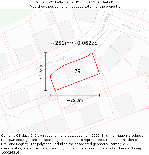 79, HORIZON WAY, LOUGHOR, SWANSEA, SA4 6PF: Plot and title map