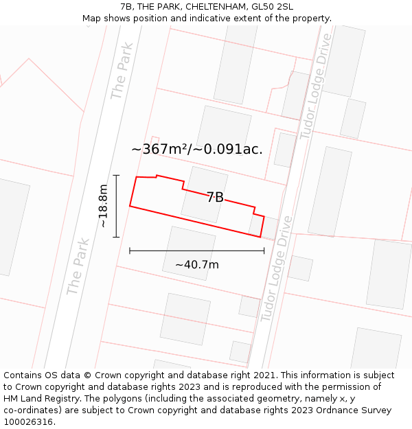 7B, THE PARK, CHELTENHAM, GL50 2SL: Plot and title map