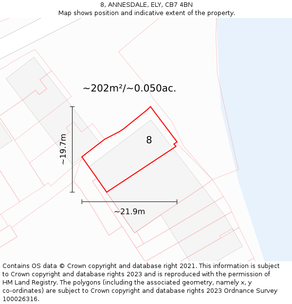 8, ANNESDALE, ELY, CB7 4BN: Plot and title map