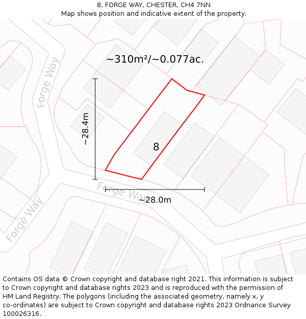 8, FORGE WAY, CHESTER, CH4 7NN: Plot and title map