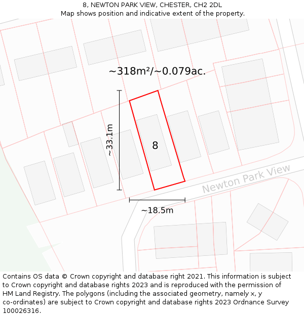 8, NEWTON PARK VIEW, CHESTER, CH2 2DL: Plot and title map