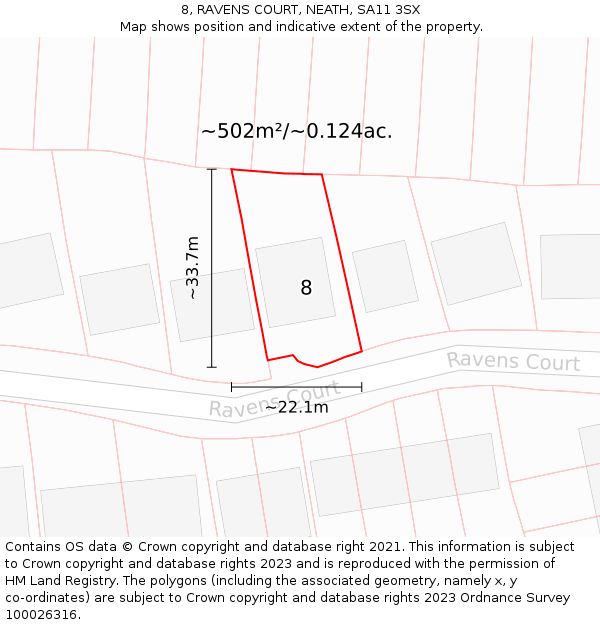 8, RAVENS COURT, NEATH, SA11 3SX: Plot and title map