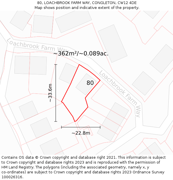 80, LOACHBROOK FARM WAY, CONGLETON, CW12 4DE: Plot and title map