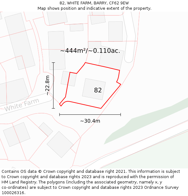 82, WHITE FARM, BARRY, CF62 9EW: Plot and title map