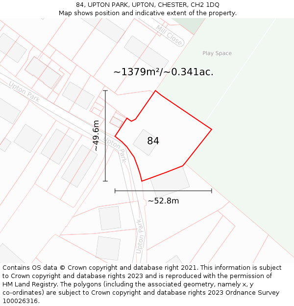 84, UPTON PARK, UPTON, CHESTER, CH2 1DQ: Plot and title map