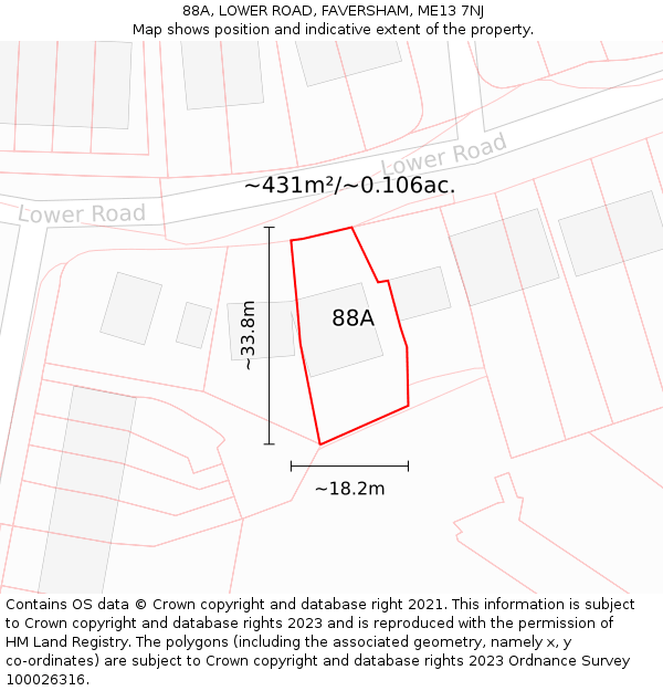 88A, LOWER ROAD, FAVERSHAM, ME13 7NJ: Plot and title map