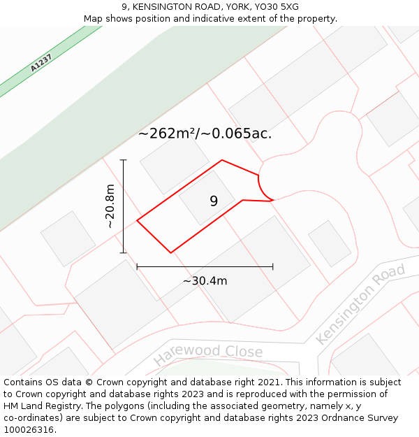 9, KENSINGTON ROAD, YORK, YO30 5XG: Plot and title map