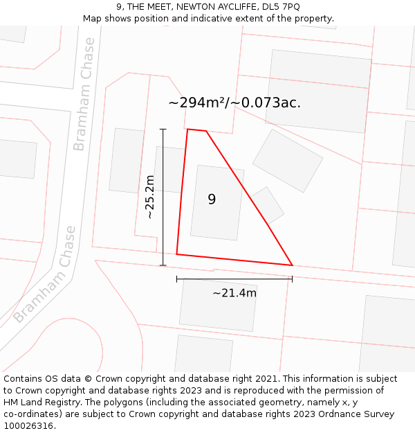 9, THE MEET, NEWTON AYCLIFFE, DL5 7PQ: Plot and title map