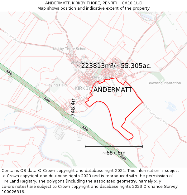 ANDERMATT, KIRKBY THORE, PENRITH, CA10 1UD: Plot and title map