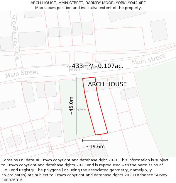 ARCH HOUSE, MAIN STREET, BARMBY MOOR, YORK, YO42 4EE: Plot and title map