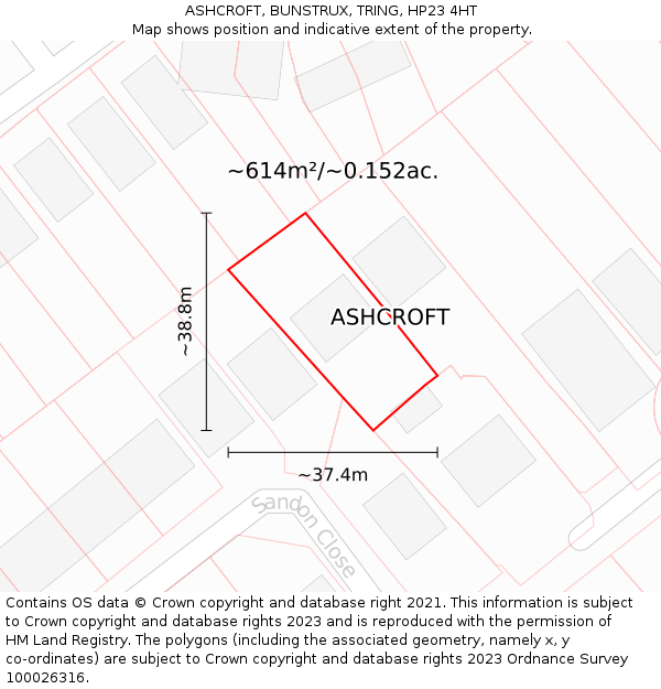 ASHCROFT, BUNSTRUX, TRING, HP23 4HT: Plot and title map