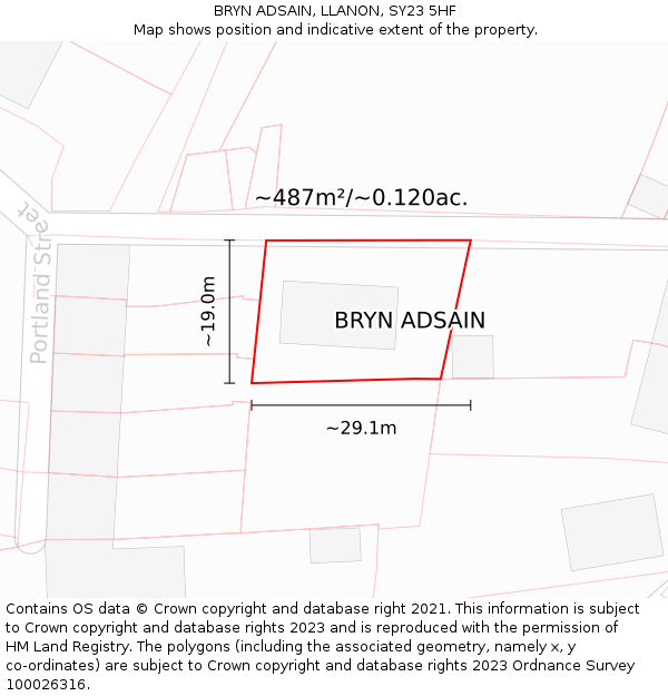 BRYN ADSAIN, LLANON, SY23 5HF: Plot and title map