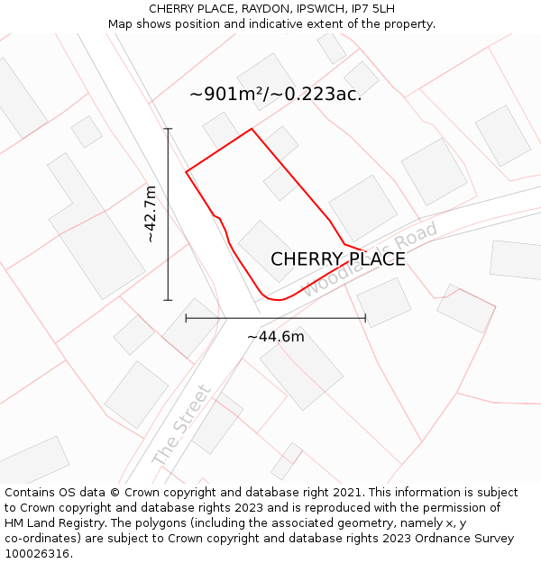 CHERRY PLACE, RAYDON, IPSWICH, IP7 5LH: Plot and title map