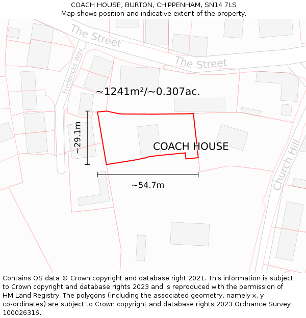 COACH HOUSE, BURTON, CHIPPENHAM, SN14 7LS: Plot and title map