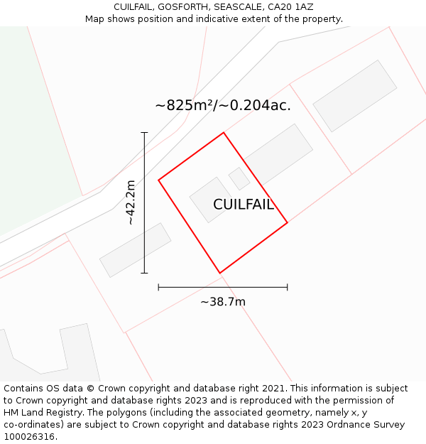 CUILFAIL, GOSFORTH, SEASCALE, CA20 1AZ: Plot and title map