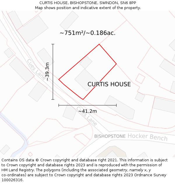 CURTIS HOUSE, BISHOPSTONE, SWINDON, SN6 8PP: Plot and title map