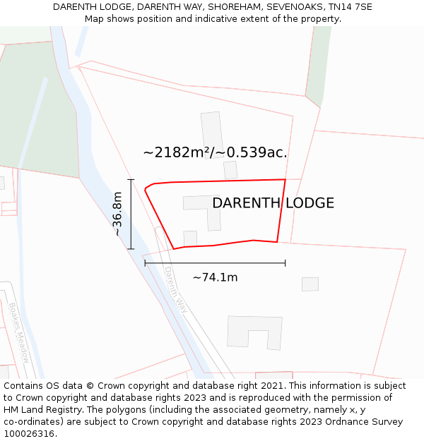 DARENTH LODGE, DARENTH WAY, SHOREHAM, SEVENOAKS, TN14 7SE: Plot and title map