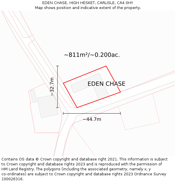 EDEN CHASE, HIGH HESKET, CARLISLE, CA4 0HY: Plot and title map